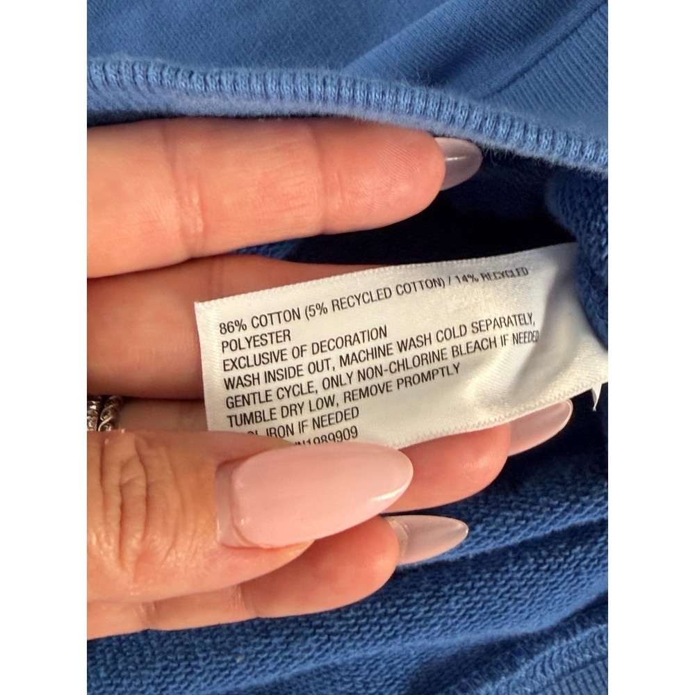 joy lab womens french terry USA Blue Crewnext Relaxed Fit Size Small 4th Of July - Picture 8 of 16